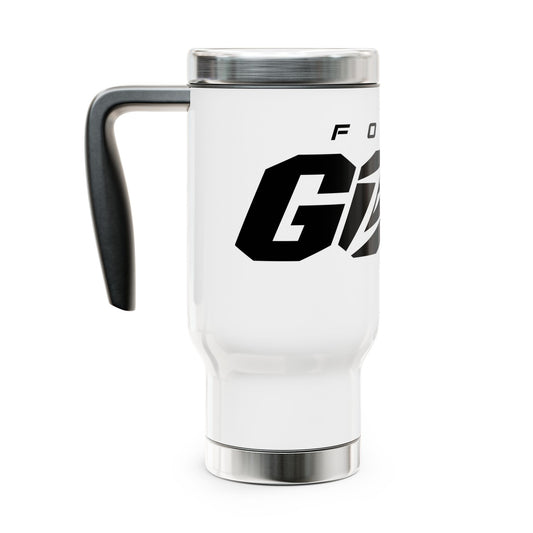 Golf Logo Custom Stainless Steel Travel Mug - 14oz Insulated Coffee Cup with Handle - Perfect for On-the-Go Coffee Lovers