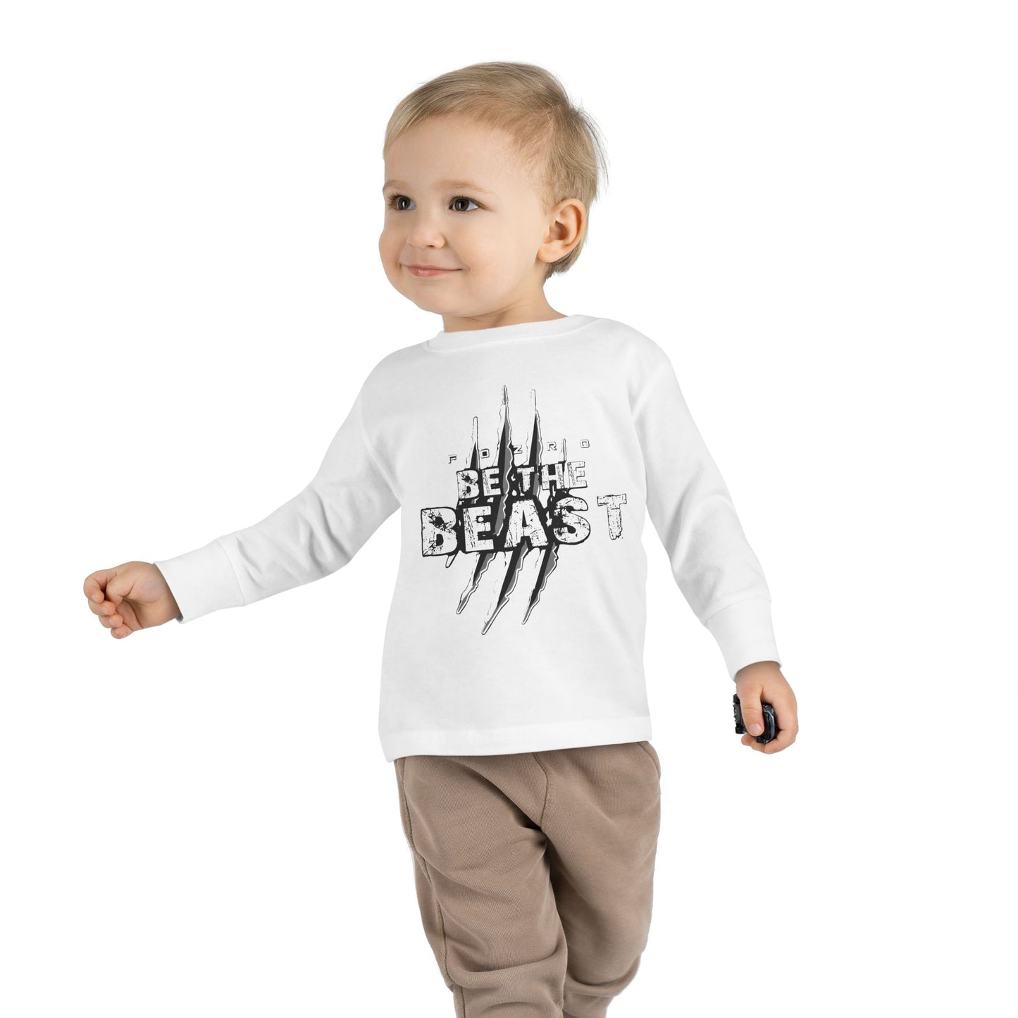 Toddler Long Sleeve Tee - 'Be the Beast' Graphic Shirt for Kids