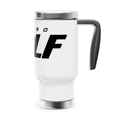 Golf Logo Custom Stainless Steel Travel Mug - 14oz Insulated Coffee Cup with Handle - Perfect for On-the-Go Coffee Lovers